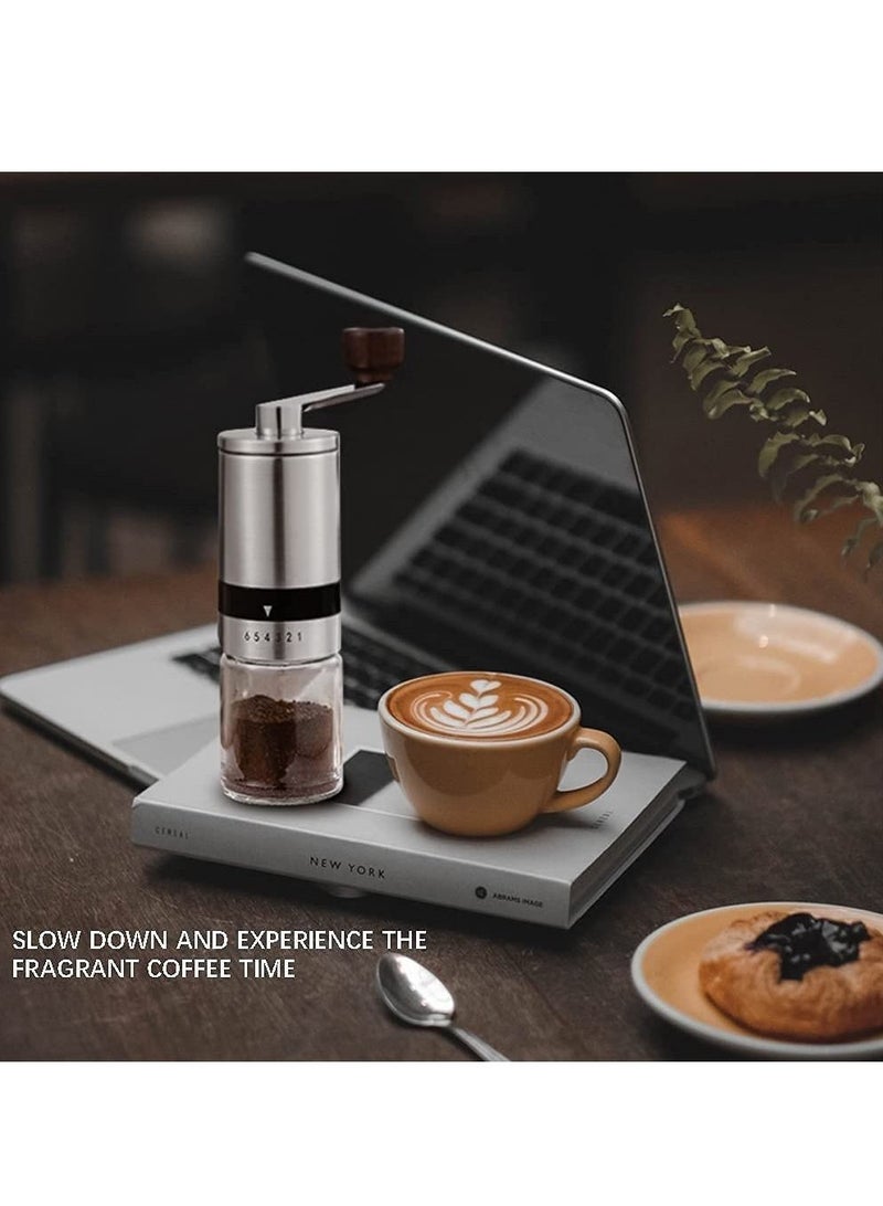 Arabest Manual Coffee Grinder with Stainless Steel Burr, Ceramic Grinding Core Hand Held Coffee Mill External Thickness Adjustment, Portable Hand Crank Grinder - Image 5