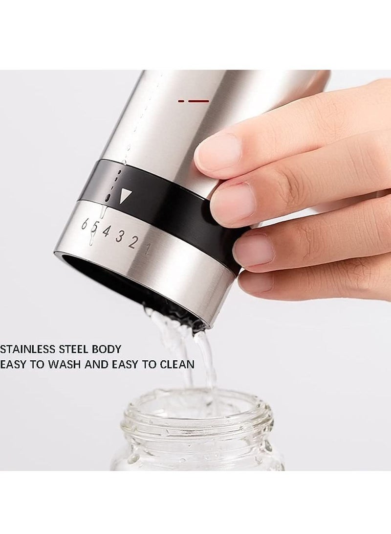 Arabest Manual Coffee Grinder with Stainless Steel Burr, Ceramic Grinding Core Hand Held Coffee Mill External Thickness Adjustment, Portable Hand Crank Grinder - Image 4