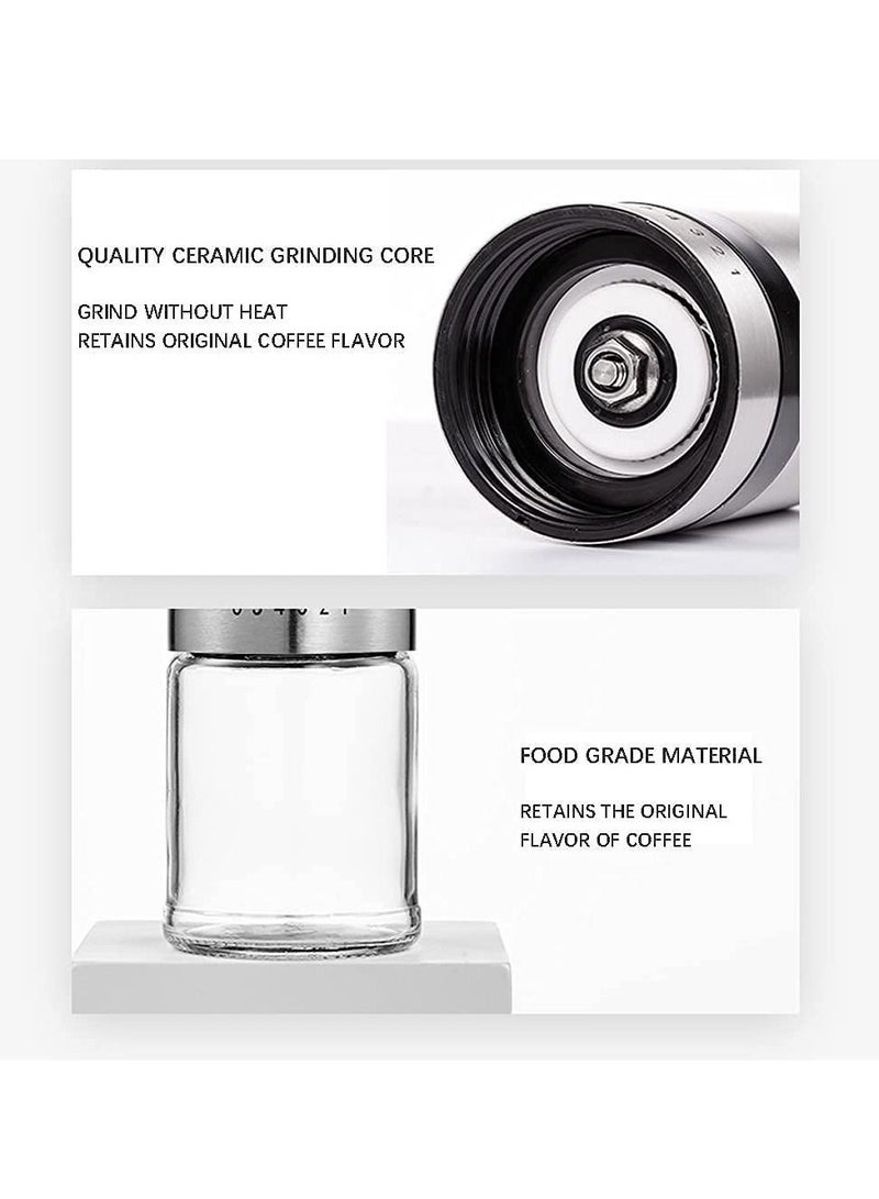 Arabest Manual Coffee Grinder with Stainless Steel Burr, Ceramic Grinding Core Hand Held Coffee Mill External Thickness Adjustment, Portable Hand Crank Grinder - Image 3