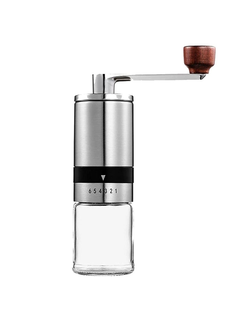 Arabest Manual Coffee Grinder with Stainless Steel Burr, Ceramic Grinding Core Hand Held Coffee Mill External Thickness Adjustment, Portable Hand Crank Grinder - Image 1
