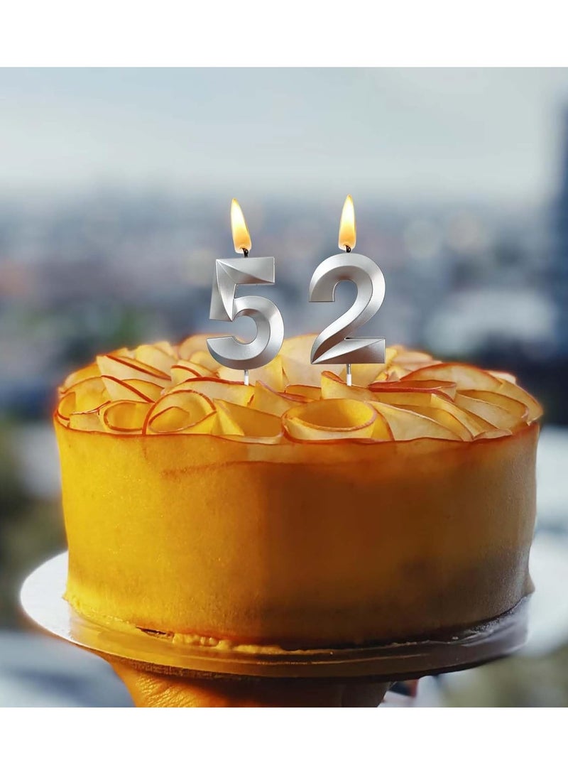 Home zone Silver Number Candles For Happy Birthday Cake and Party Number 5 - Image 3