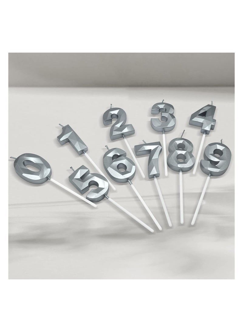 Home zone Silver Number Candles For Happy Birthday Cake and Party Number 5 - Image 4
