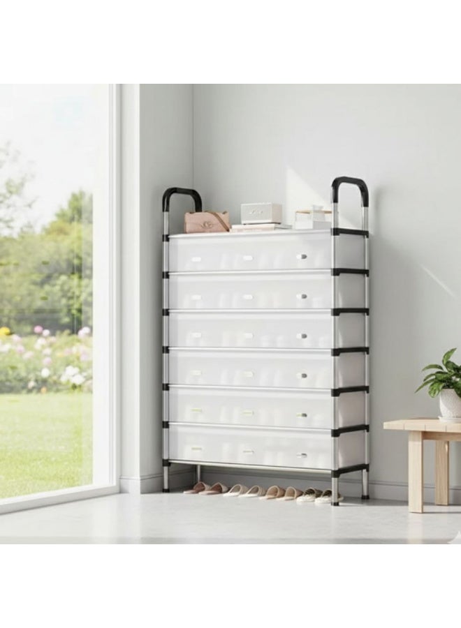 Shoe Rack - Six Tier Sturdy Metal Shoe Organizer, Open Design, Breathable, Rustproof, Easy to Install and Clean, Suitable for Entryway, Bedroom, Living Room - Image 4