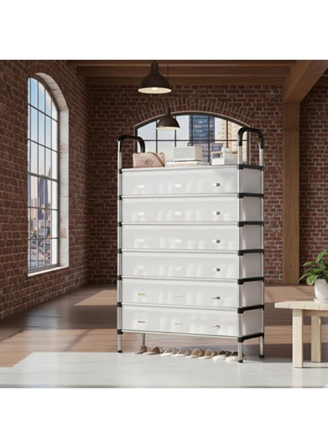 Shoe Rack - Six Tier Sturdy Metal Shoe Organizer, Open Design, Breathable, Rustproof, Easy to Install and Clean, Suitable for Entryway, Bedroom, Living Room - Image 2