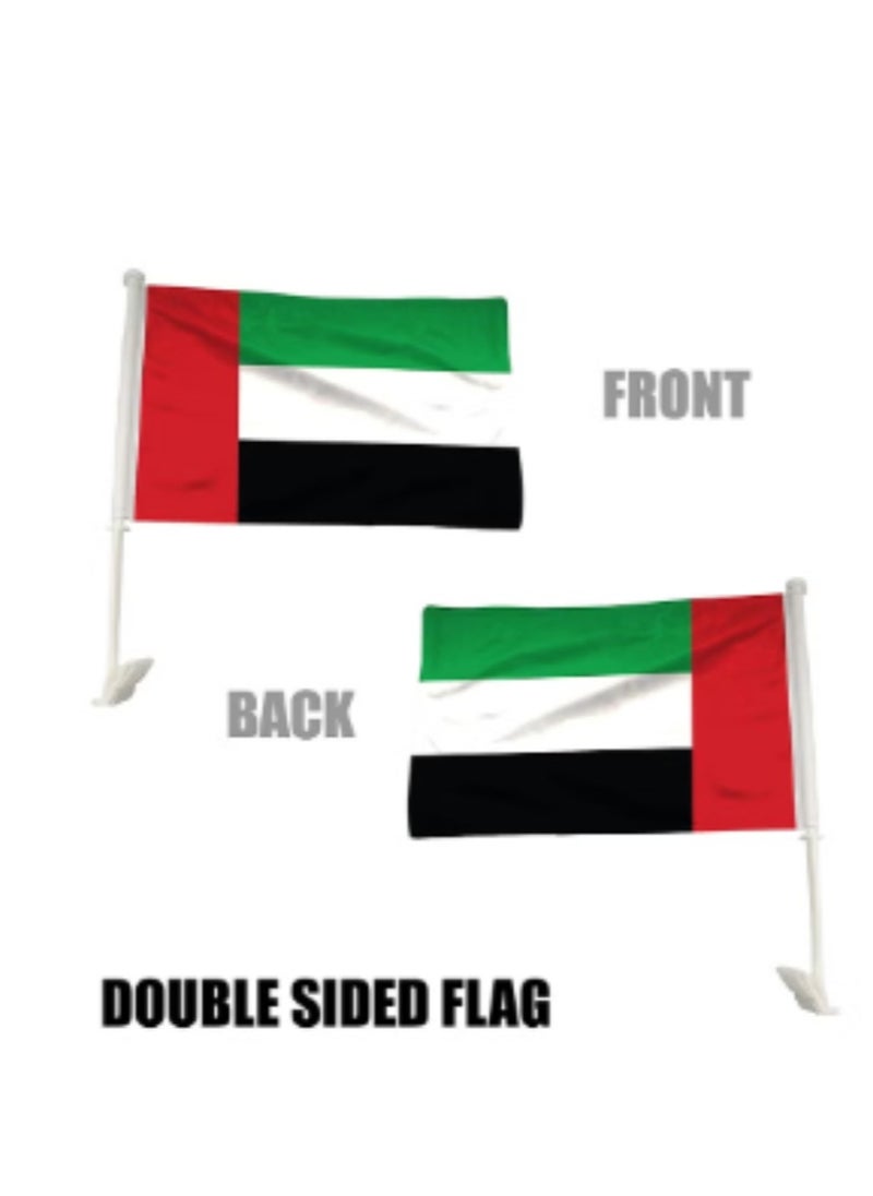 Vitacelli 2 Pcs UAE National Day Celebration Flags for Cars Emirati National Day Flags with Plastic Grip UAE Flags fits almost all type of Vehicles for National Day Martyrs Day Flag Day Celebrations 45 x 33 CM  - Image 4