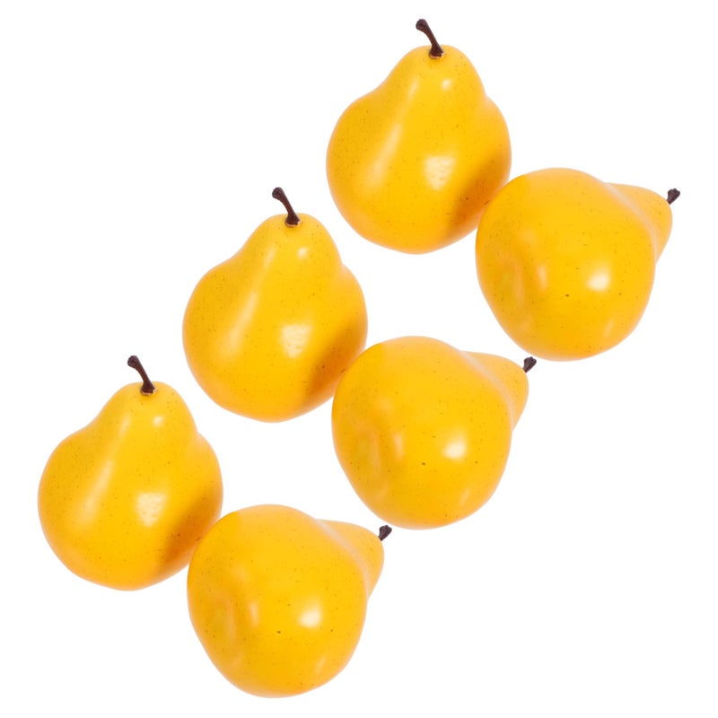Lifelike Artificial Pears Set of 6 Kitchen Home Decor Photography Props Display Models - Image 2