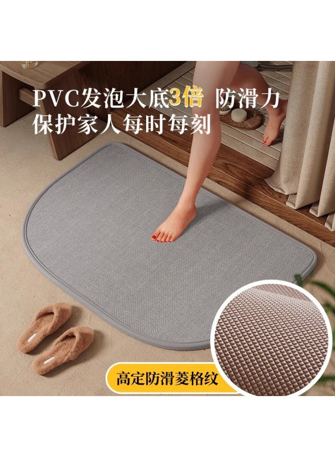 Zhujun Linen-like Woven Bathroom Mat, Absorbent Bath Mat, Non-slip Doormat, Foot Mat, Washroom Entrance Mat, Carpet