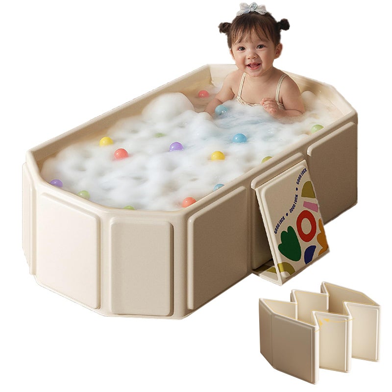 FunTankie Toddler Bath Tub for Shower, Portable Baby Bathtub, Foldable Kids Bathtub â€“ Portable, Travel & Shower Ready, Easy to Clean, Sturdy & Thick, Fits Ages 1-3 - Image 1