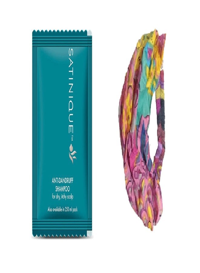 Satinique Anti Dandruff Shampoo Sachets (30 sachets in a box) and mutlicolor hair/head band - COMBO