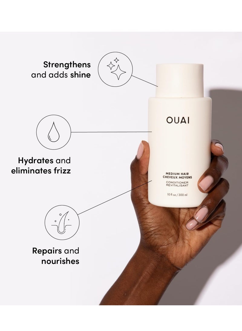 أواي مكيف الشعر المتوسط - مكيف الشعر المرطب مع زيت جوز الهند وزيت باباسو والكيراتين - يعزز ويصلح ويضيف لمعان - منتجات العناية بالشعر الخالية من البارابين والفثالات 300 مل - Image 2