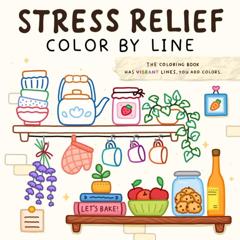 Vivi Tinta Color By Line: Coloring Book for Relaxation Featuring Vibrant Colored Outlines - Image 1