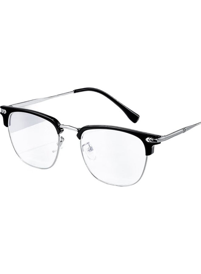 Boshide Myopia Glasses, Blue Light Blocking Glasses, Prescription Glasses For Myopia, Black And Silver, 100 Degrees For Both Eyes - Image 3