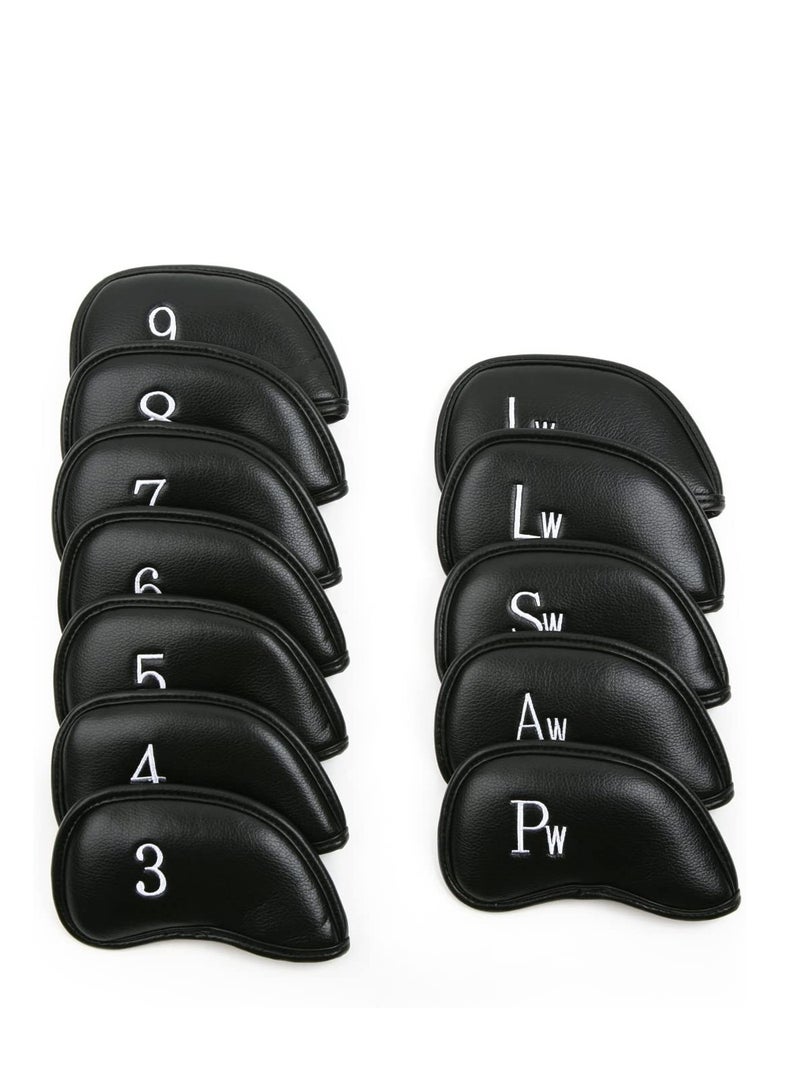 Golf Covers Set 12pcs Thick Synthetic Leather Golf Iron Head Cover Set Headcover Fit All Brands - Image 2