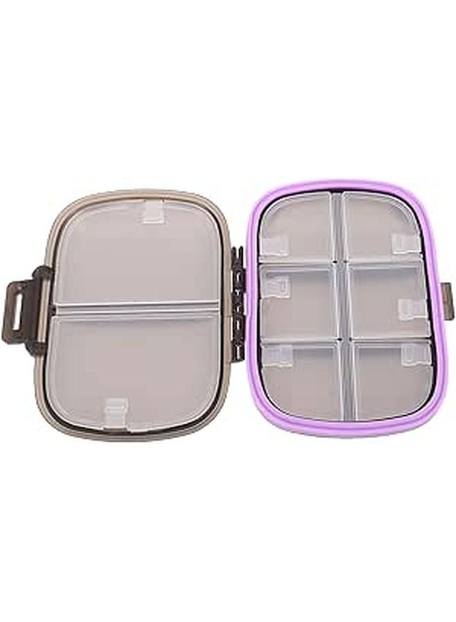 Black Mini Portable Pill Organizer 8 Compartment Weekly Medicine Case For Travel Purse - Image 1