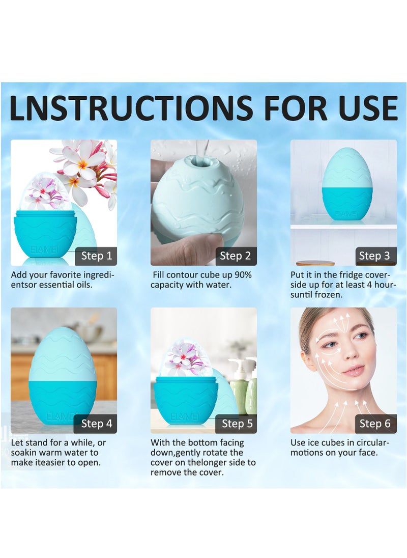 Elaimei - Egg-Shaped Silicone Massage Ice Tray Mold Facial Massage Ice Cube Roller - Image 1