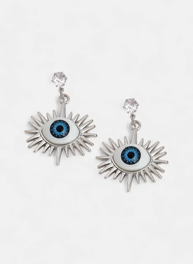 SOHI Stone Studded Evil Eye's Ray Artificial Drop Earring Jewellery