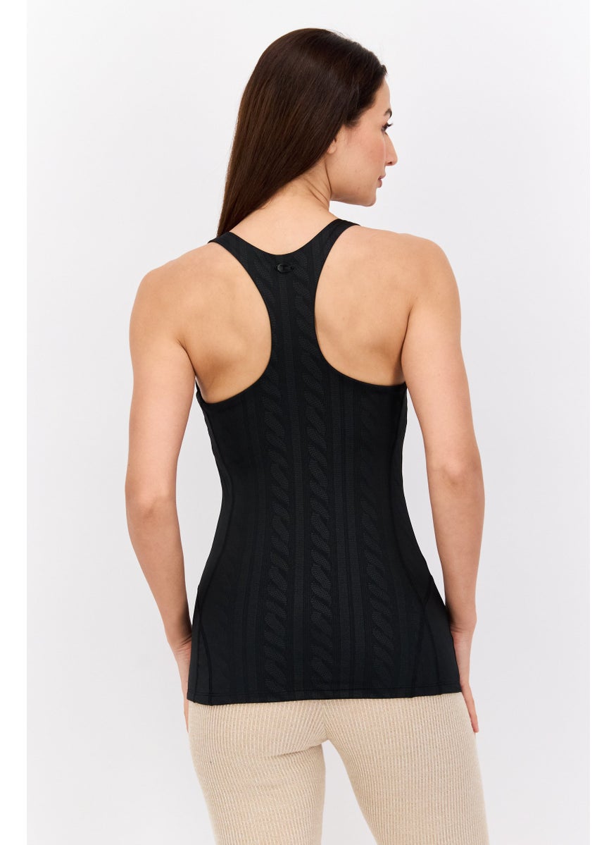 Tahari Sports - Women Sportswear Fit Sleeveless Training Tank Top, Black - Image 1
