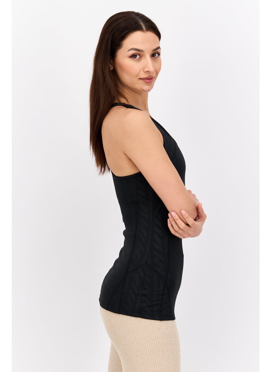 Tahari Sports - Women Sportswear Fit Sleeveless Training Tank Top, Black - Image 1
