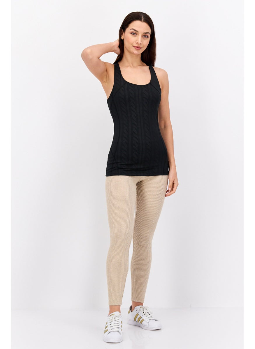 Tahari Sports - Women Sportswear Fit Sleeveless Training Tank Top, Black - Image 1