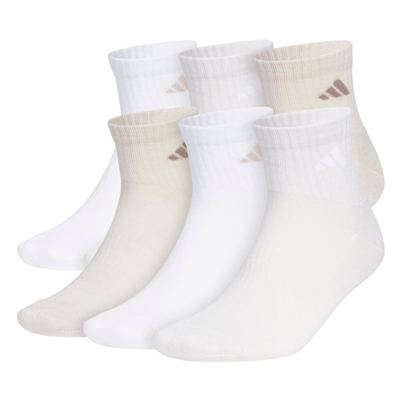 adidas Men's Socks, Athletic Cushioned Quarter 6-Pack, Ankle Fit with Arch Support - Image 2