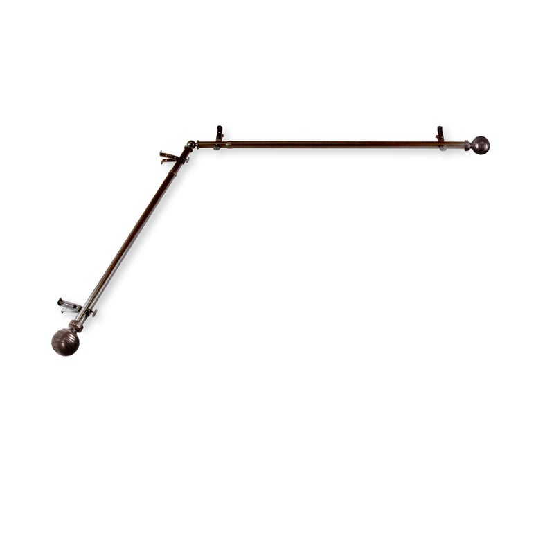 Rod Desyne Rod Desyne 4884667CORNER Arman Corner Window Curtain Rod 1316 Cocoa 