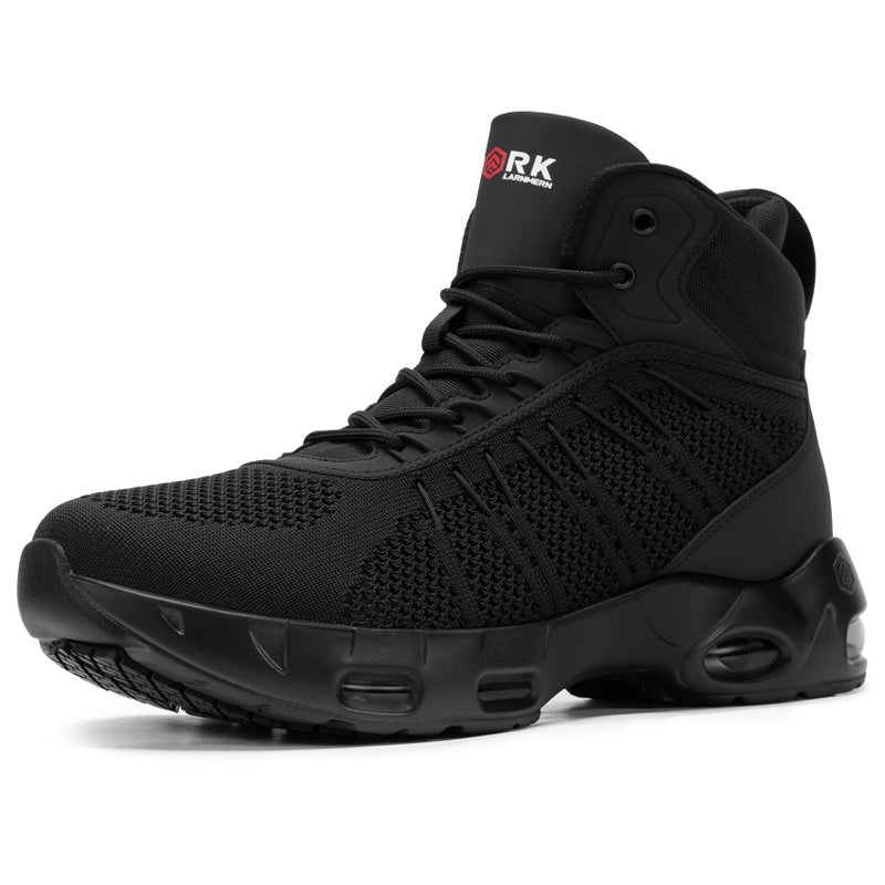 LARNMERN Mens Work Boots for Men Non Slip Chef Walking Shoes Slip Resistant Botas Botines para Hombre Hiking Ankle Mesh Food Service Footwear, Black 11 - Image 1
