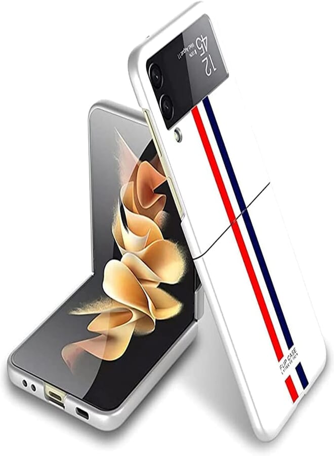 GOLDEN MASK Compatible With Samsung Galaxy Z Flip 3 Case Ultra-Thin Limited Edition (White Mark Long)
