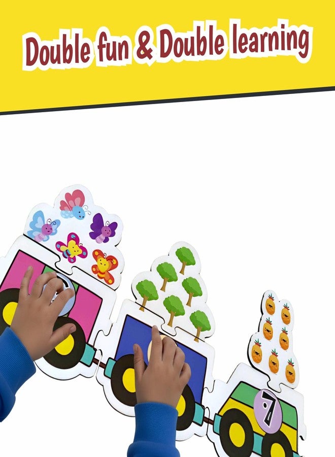 BRAIN BASKET - Number Train Educational Puzzle for Kids, 21 Pieces, Learning Toy with Counting Rhymes, Memory Development, Age 2-4 Years - Image 3