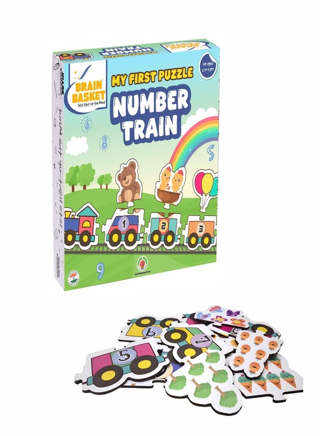 BRAIN BASKET - Number Train Educational Puzzle for Kids, 21 Pieces, Learning Toy with Counting Rhymes, Memory Development, Age 2-4 Years - Image 1