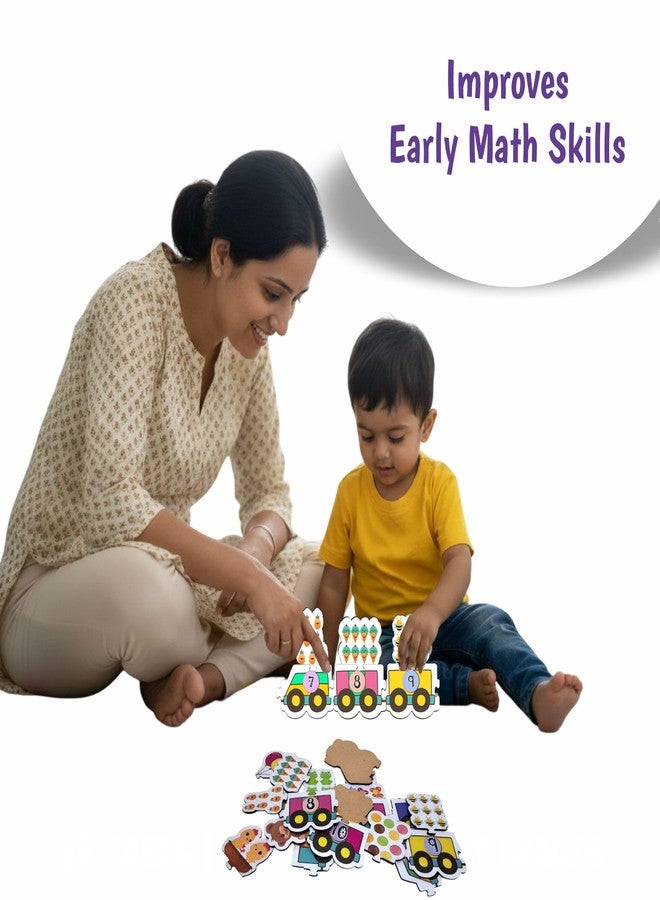 BRAIN BASKET - Number Train Educational Puzzle for Kids, 21 Pieces, Learning Toy with Counting Rhymes, Memory Development, Age 2-4 Years - Image 5