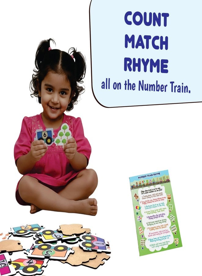 BRAIN BASKET - Number Train Educational Puzzle for Kids, 21 Pieces, Learning Toy with Counting Rhymes, Memory Development, Age 2-4 Years - Image 2