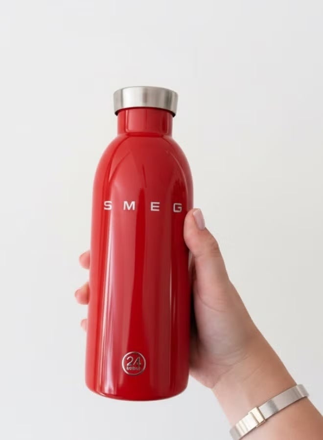 smeg زجاجة ماء حرارية من SMEG مصنوعة من الفولاذ المقاوم للصدأ - قارورة معزولة مانعة للتسرب - 500 مل. حمراء - Image 2