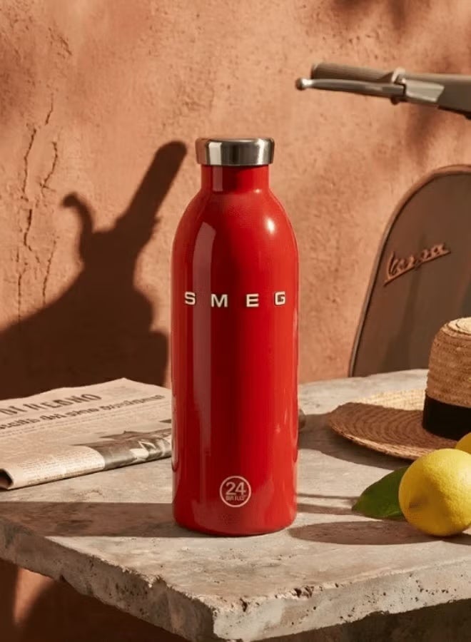 smeg زجاجة ماء حرارية من SMEG مصنوعة من الفولاذ المقاوم للصدأ - قارورة معزولة مانعة للتسرب - 500 مل. حمراء - Image 1