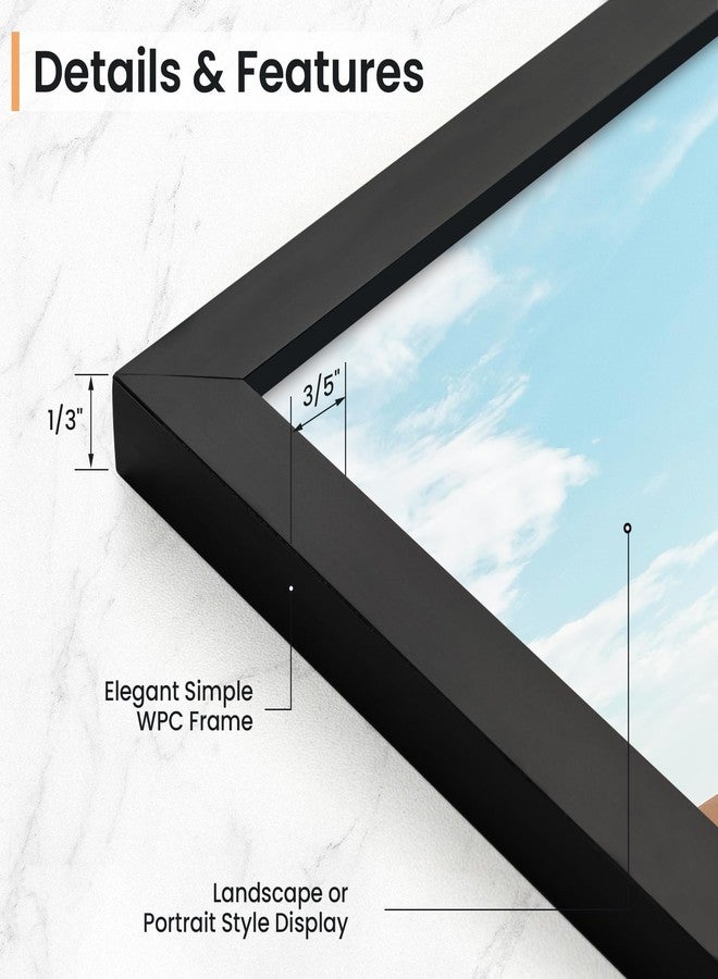 Venusmiles 16x16 inch Poster Frame, 16x16 Picture Frames Matted for 12x12 Photos, Artworks, Prints, Puzzle - Vertical and Horizontal Display - Wall Hanging PVC Photo Frame - Black, 5 Pack - Image 3