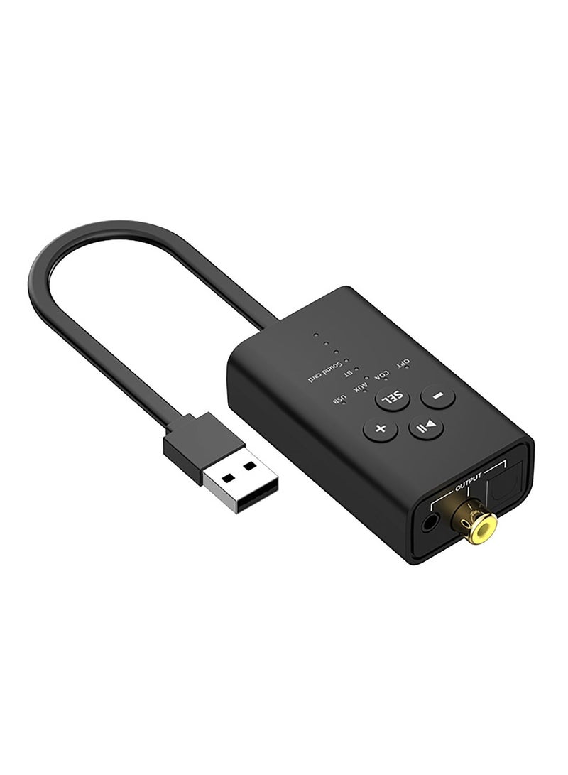 SYOSI Digital Audio Converter，USB & Bluetooth 5.2 to TOSLINK Optical/Coaxial and 3.5mm AUX Audio Adapter, for TV,PS5,PS4,PC,Laptop,Smartphone to Sound Box,Amplifier or Home Theater - Image 1