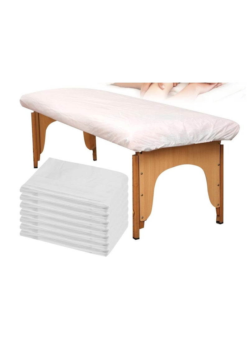 10 PCS Disposable Thick  Covers Fitted Bed Sheets Soft Breathable(White)
