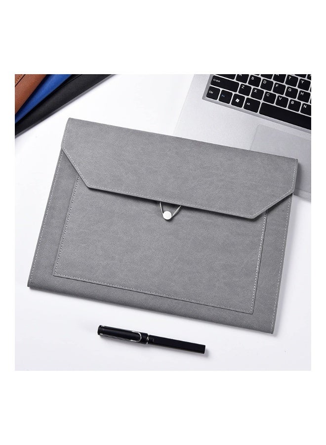 Generic PU Leather A4 File Folder, Document Holder, 2 Pockets Portfolio Envelope Folder Case, with Elastic String 3/4 Inch Expansion, File Organizer Filing Envelope Portfolio Case for Office Stationery  - Image 5
