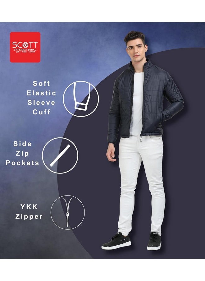 Scott International - Scott International Winter Jacket for Men Bomber Jacket Mens Nylon Quilted standard length Puffer Jacket Full Sleeve Mens Jacket Monsoon Jackets for Men All Weather Jacket for Men - Image 1