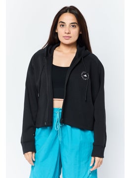 adidas By Stella McCartney Women Sportswear Fit Long Sleeve Training Cropped Hoodie, Black  - Image 1