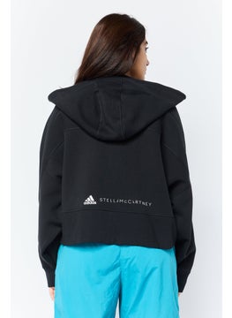 adidas By Stella McCartney Women Sportswear Fit Long Sleeve Training Cropped Hoodie, Black  - Image 4