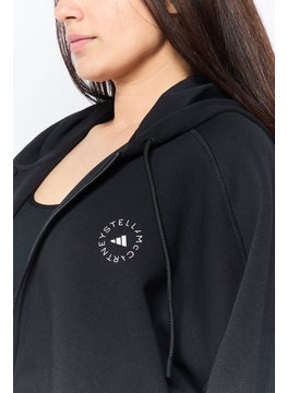 adidas By Stella McCartney Women Sportswear Fit Long Sleeve Training Cropped Hoodie, Black  - Image 3