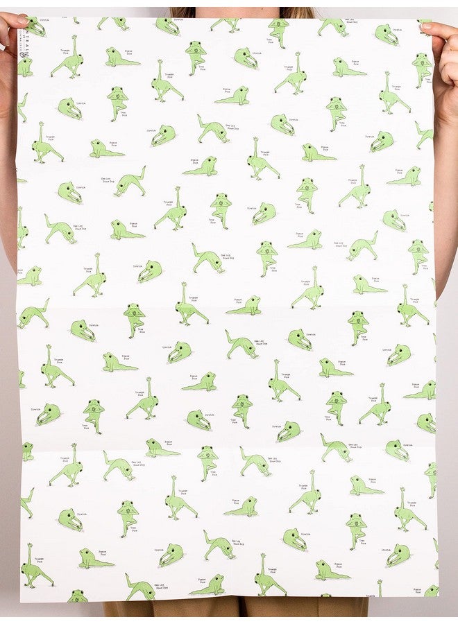 Central 23 Yoga Wrapping Paper 6 Sheet Of Gift Wrap With Tags Yoga Frogs Birthday Wrapping Paper For Her Yoga Poses For Men Women Recyclable - Image 2