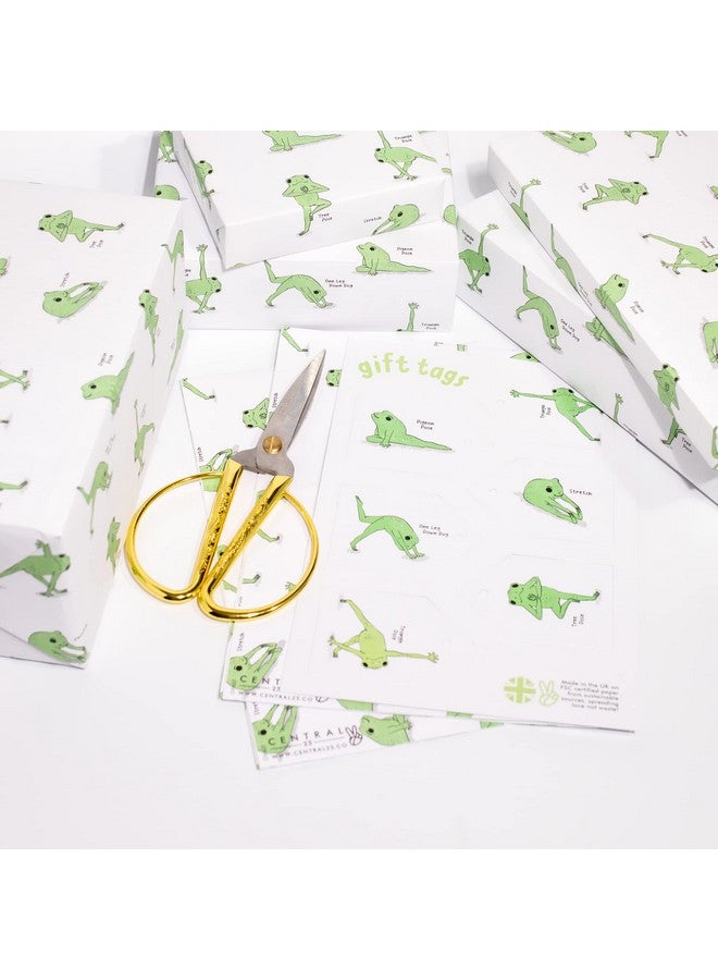 Central 23 Yoga Wrapping Paper 6 Sheet Of Gift Wrap With Tags Yoga Frogs Birthday Wrapping Paper For Her Yoga Poses For Men Women Recyclable - Image 4