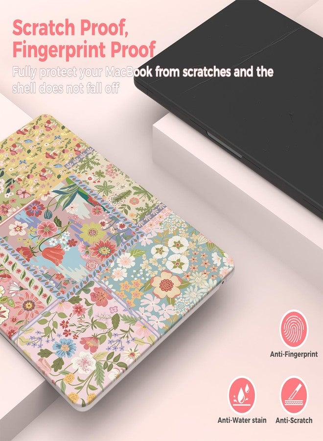 iCasso for MacBook Air 13.6 inch Case 2025 2024-2022 Release M4 M3 M2 Model A3240 A3113 A2681 (Pink Flower Patchwork) - Image 4