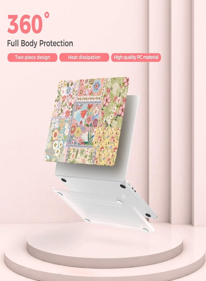 iCasso for MacBook Air 13.6 inch Case 2025 2024-2022 Release M4 M3 M2 Model A3240 A3113 A2681 (Pink Flower Patchwork) - Image 3
