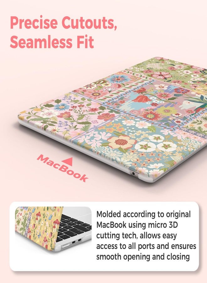 iCasso for MacBook Air 13.6 inch Case 2025 2024-2022 Release M4 M3 M2 Model A3240 A3113 A2681 (Pink Flower Patchwork) - Image 5
