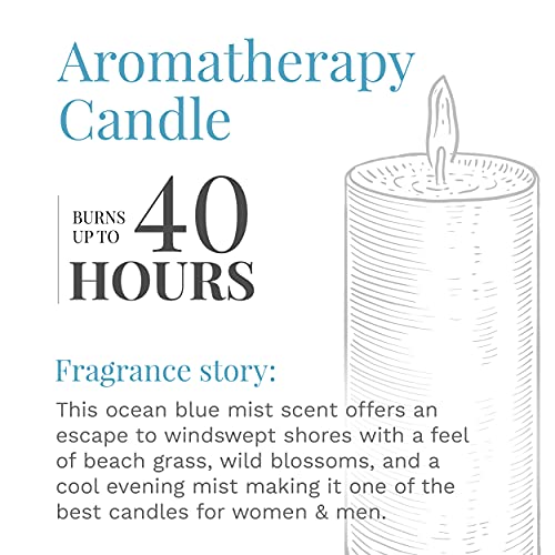 CANDLE-LITE شمعة كاندل لايت برائحة ضباب المحيط الأزرق 3 فتائل مع 20-40 ساعة من وقت الاحتراق، 10 أونصات - Image 4