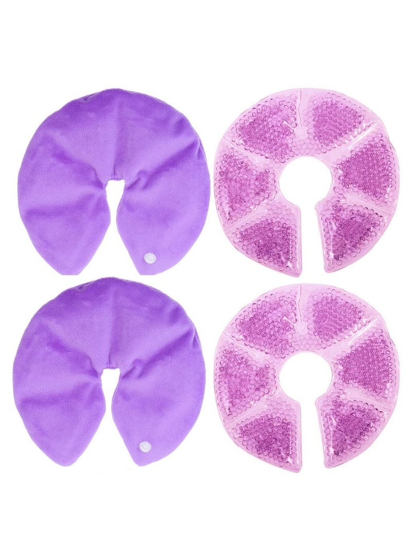 عبوة من قطعتين من جل القطيفة الساخنة والباردة للرضاعة الطبيعية وآلام الرضاعة والتهاب الضرع - Image 1