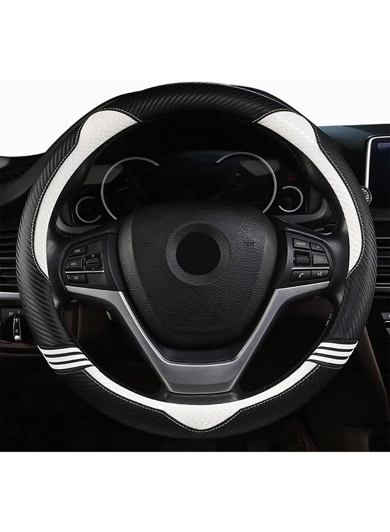 MONOGUE Universal Leather Steering Wheel Cover 15 Inch Anti-Slip and Comfortable Grip - Image 1