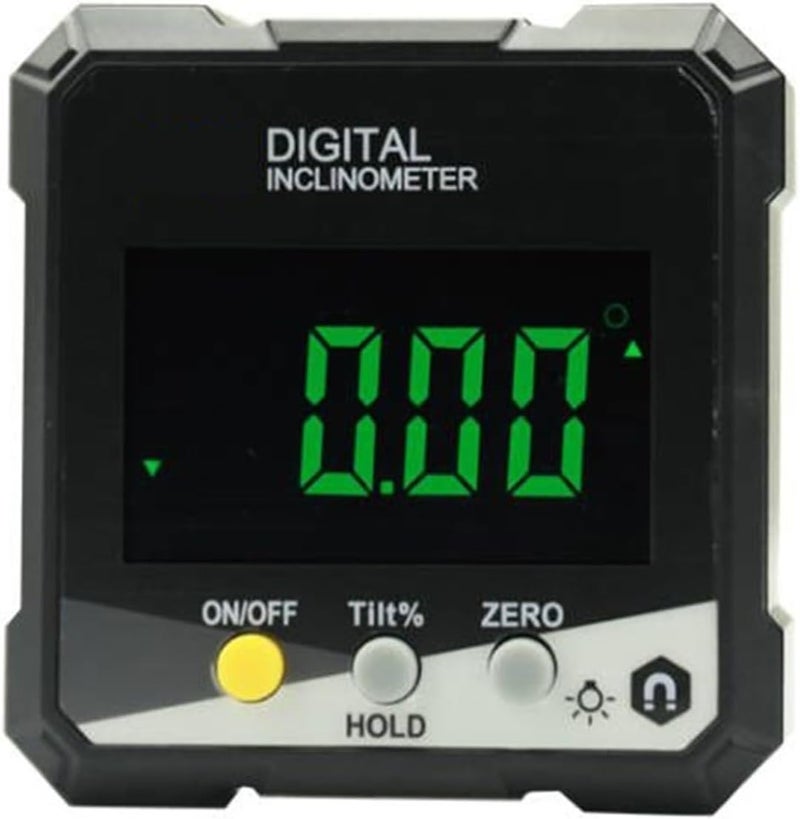 Digital Electronic Level Box 4 Angle Finder 90 Degree Magnetic Inclinometer Protractor Measuring Tool Yellow - Image 1